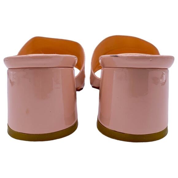 Marais USA Jane Mule Blush Pink Vegan Patent Slide Block Heel Sandals Size 7.5 - Picture 5 of 13